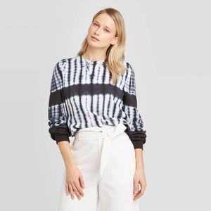 WHO WHAT WEAR tiedye puff sleeve sweater